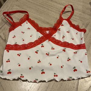 H&M Divided Cherry Print Cami Tank. Teen Top Size Small